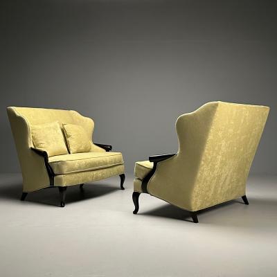 Christopher Guy Christopher Guy Contemporary Sofas Celadon Velvet Mahogany USA 2010s