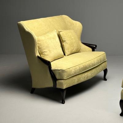 Christopher Guy Christopher Guy Contemporary Sofas Celadon Velvet Mahogany USA 2010s