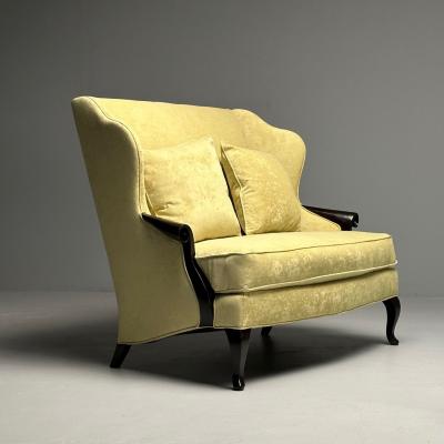 Christopher Guy Christopher Guy Contemporary Sofas Celadon Velvet Mahogany USA 2010s