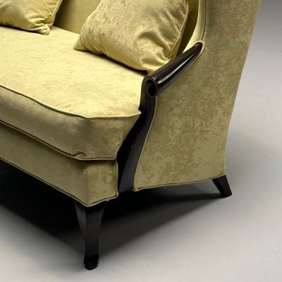Christopher Guy Christopher Guy Contemporary Sofas Celadon Velvet Mahogany USA 2010s