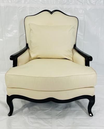 Christopher Guy Christopher Guy French Regency Style Lounge Chair Ottoman in Cream Upholstery