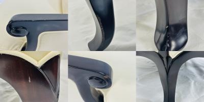 Christopher Guy Christopher Guy French Regency Style Lounge Chair Ottoman in Cream Upholstery