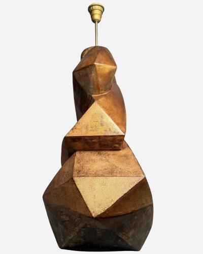 Christopher Guy Large carved wooden lamp base Ed Christopher Guy Java Indonesia circa 2000