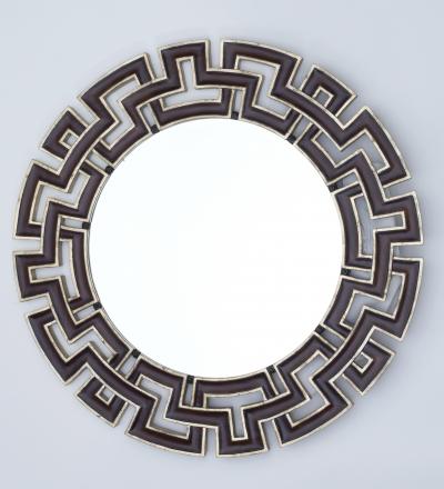 Christopher Guy Round mirror with double Greek key frame Christopher Guy Singapore circa 1990