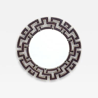 Christopher Guy Round mirror with double Greek key frame Christopher Guy Singapore circa 1990