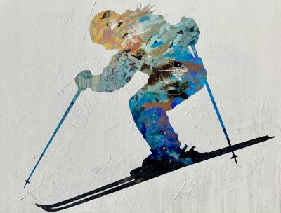 Christopher Peter Skiing in Color Silhouette I
