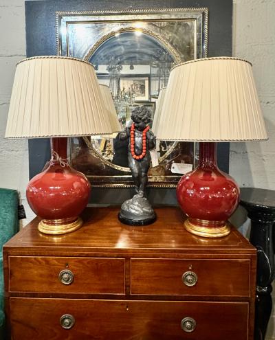 Christopher Spitzmiller Pair Christopher Spitzmiller Large Single Gourd Lamps