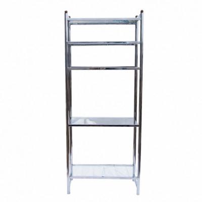 Chrome And Glass Modernist Etagere Shelf Unit