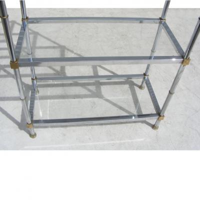 Chrome And Glass Modernist Etagere Shelf Unit