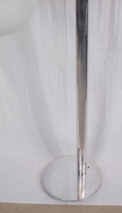 Chrome Arc and Frosted Shade Floor Lamp