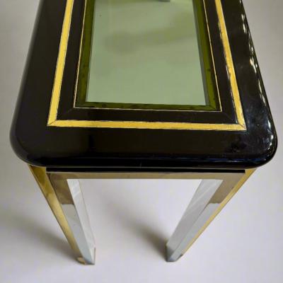 Chrome Brass and Glass Console Table Italy 1970s