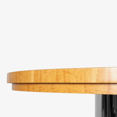 Chrome Leather Pedestal Foyer Center Table