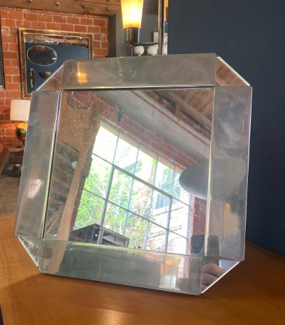 Chrome Plated Vanity Square Table Mirror circa 1970s