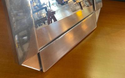 Chrome Plated Vanity Square Table Mirror circa 1970s