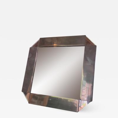 Chrome Plated Vanity Square Table Mirror circa 1970s