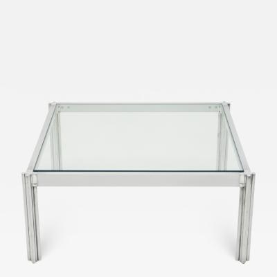 Chrome aluminium George Ciancimino square coffee table 1975