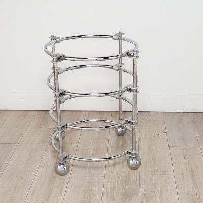 Chrome and Glass Modernist Round Center or Side Table by Jay Spectre circa 1980