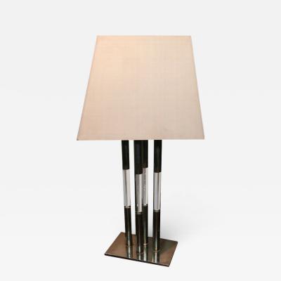 Chrome and Lucite Table Lamp