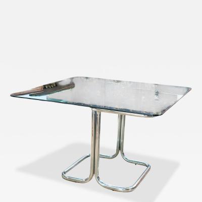 Chrome and smoked Glass Table by Giotto Stoppino
