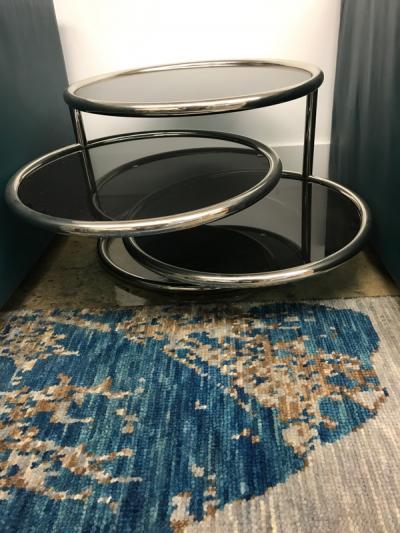 Chrome smoked glass 3 tier end table
