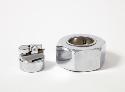 Chromed Steel Tabletop Lighter France c 1960