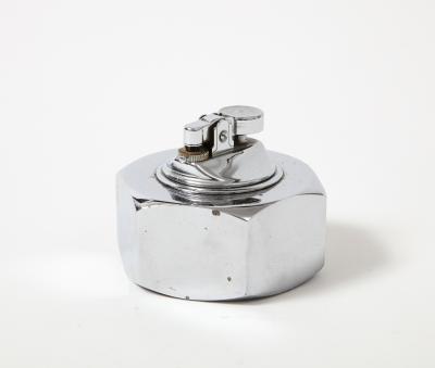 Chromed Steel Tabletop Lighter France c 1960