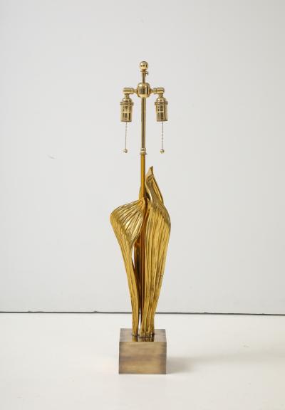 Chrystiane Charles 1970s Rare Golden Amaryllis lamp by Chrystiane Charles