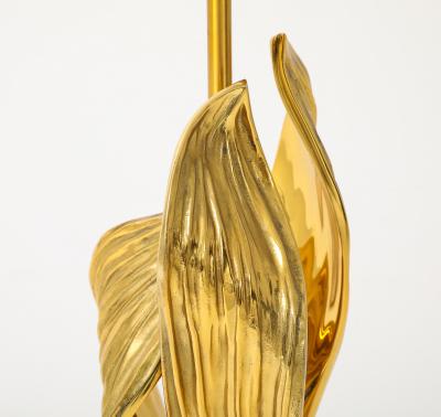 Chrystiane Charles 1970s Rare Golden Amaryllis lamp by Chrystiane Charles