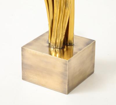 Chrystiane Charles 1970s Rare Golden Amaryllis lamp by Chrystiane Charles