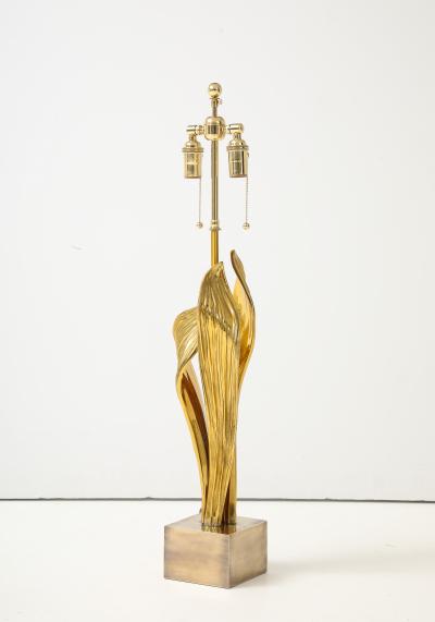 Chrystiane Charles 1970s Rare Golden Amaryllis lamp by Chrystiane Charles