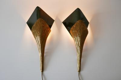 Chrystiane Charles Set of 2 Large Bronze Nefertiti Sconces by Chrystiane Charles for Charles Paris