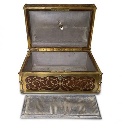 Cigar Humidor with Brass Inlaid England 19th Century