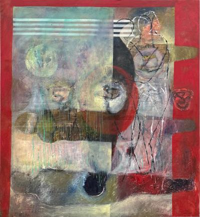 Cindy Kane Huge Original Cindy Kane Abstract Oil Painting 1990