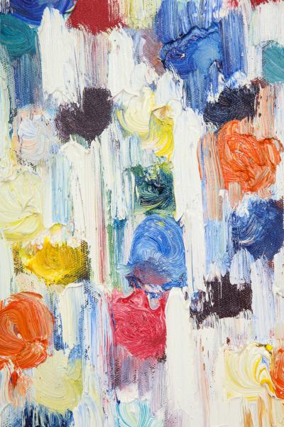 Cindy Shaoul Dripping Dots Cannes 2018 Oil on Canvas Framed Cindy Shaoul