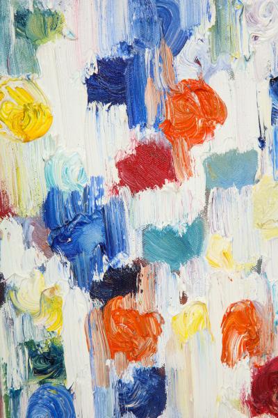 Cindy Shaoul Dripping Dots Cannes 2018 Oil on Canvas Framed Cindy Shaoul