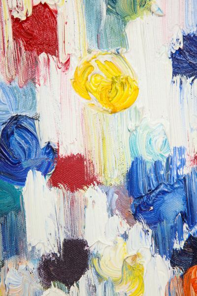 Cindy Shaoul Dripping Dots Cannes 2018 Oil on Canvas Framed Cindy Shaoul