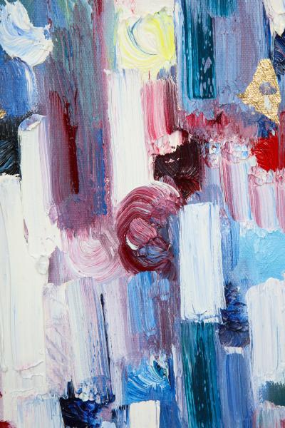 Cindy Shaoul Dripping Dots Hyde Park 2018 Oil Painting on Canvas Framed by Cindy Shaoul