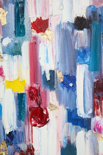 Cindy Shaoul Dripping Dots Hyde Park 2018 Oil Painting on Canvas Framed by Cindy Shaoul