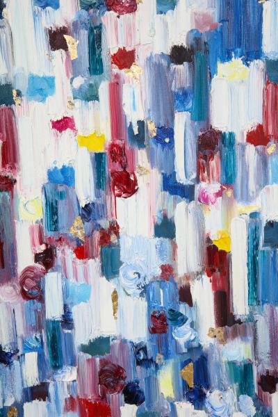 Cindy Shaoul Dripping Dots Hyde Park 2018 Oil Painting on Canvas Framed by Cindy Shaoul
