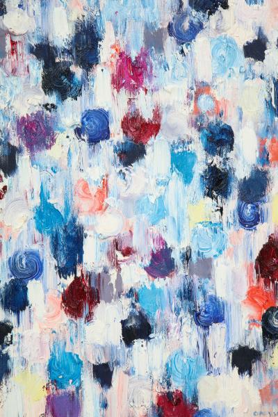 Cindy Shaoul Dripping Dots Rotterdam 2017 Oil on Canvas Framed Cindy Shaoul