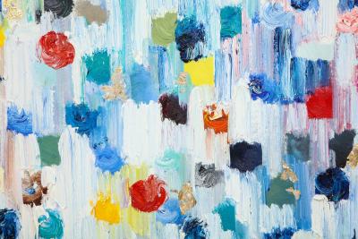 Cindy Shaoul Dripping Dots San Miguel Original Oil Painting on Canvas by Cindy Shaoul 2018