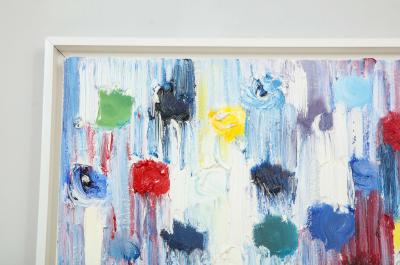 Cindy Shaoul Dripping Dots Shanghai 2018 Oil on Canvas Framed by Cindy Shaoul