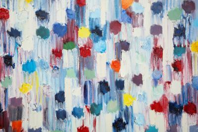 Cindy Shaoul Dripping Dots Shanghai 2018 Oil on Canvas Framed by Cindy Shaoul