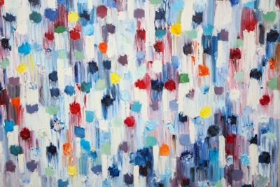 Cindy Shaoul Dripping Dots Shanghai 2018 Oil on Canvas Framed by Cindy Shaoul