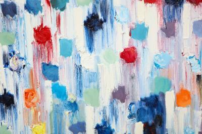 Cindy Shaoul Dripping Dots Shanghai 2018 Oil on Canvas Framed by Cindy Shaoul