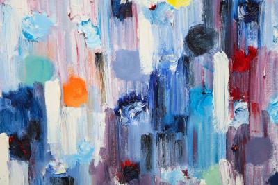 Cindy Shaoul Dripping Dots Shanghai 2018 Oil on Canvas Framed by Cindy Shaoul