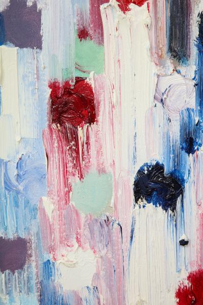 Cindy Shaoul Dripping Dots Shanghai 2018 Oil on Canvas Framed by Cindy Shaoul