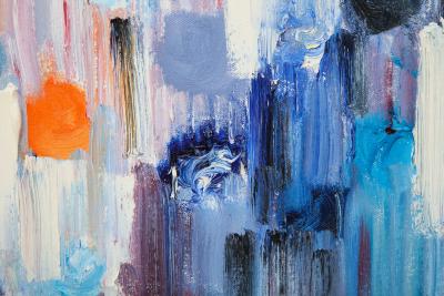 Cindy Shaoul Dripping Dots Shanghai 2018 Oil on Canvas Framed by Cindy Shaoul