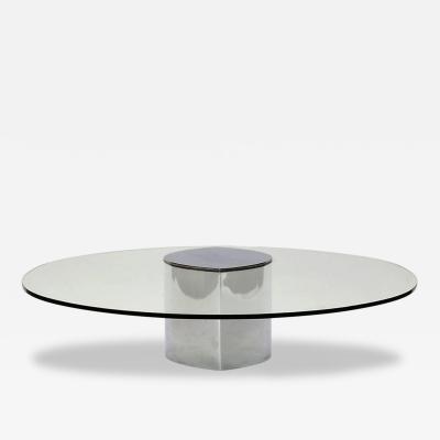 Cini Boeri Lunario Table by Cini Boeri for Gavina Stainless Steel Glass