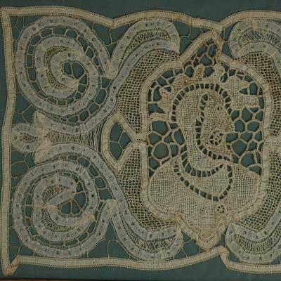 Circa 1700 Lace Embroidered Picture